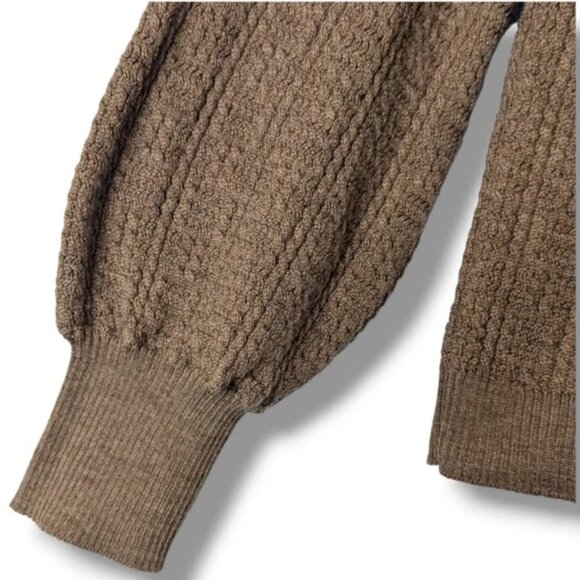 Sézane Rosalia 100% Merino Wool Knit Turtleneck Sweater in Brown Mocha Size XS - Picture 7 of 10